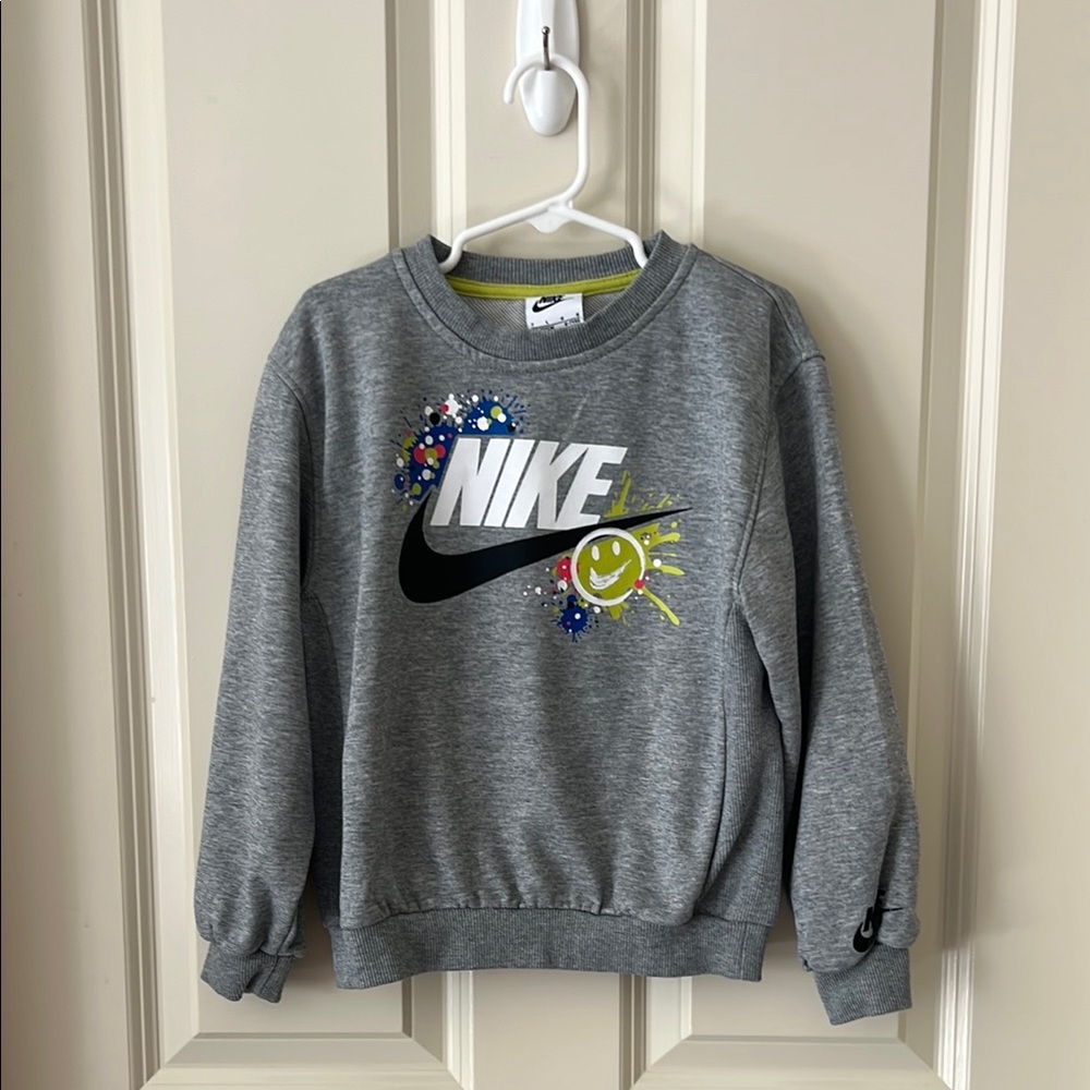 Nike Kids Gray Sweatshirt with Colorful Design
